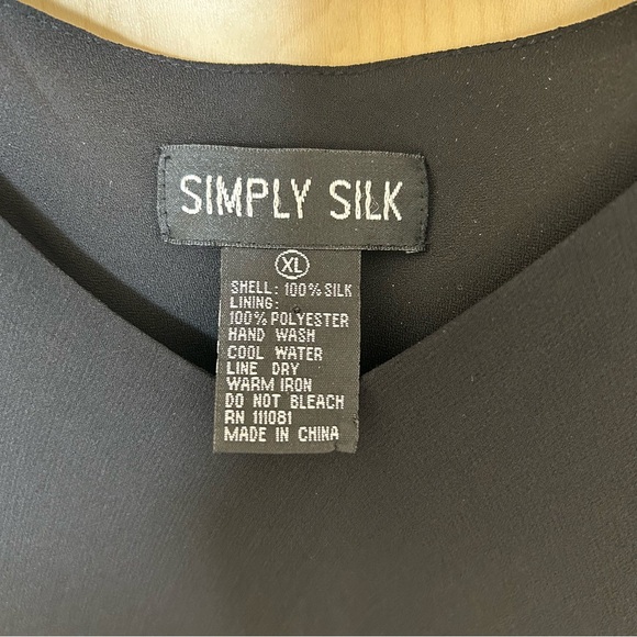 Simply Silk Vintage 90s Y2K Black Women Size XL Romantic Asymetrical Midi Dress - Picture 3 of 8